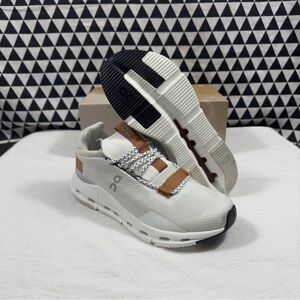 On Running Women's White and Tan Sneakers